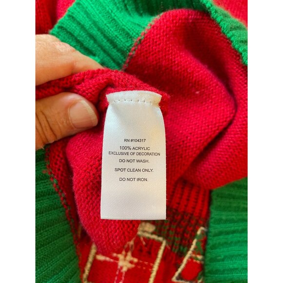 Allison Brittney Ugly Christmas Sweater Tree & Gifts Design LARGE Y2K Holidaycor - Picture 8 of 8